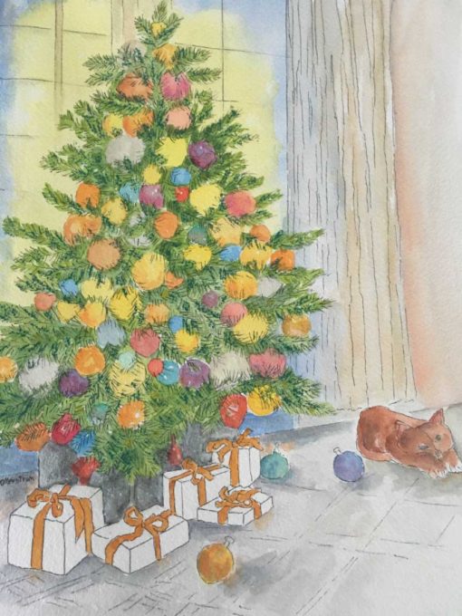 Card with Cat: “Ms Nemes and the Tree, Painting