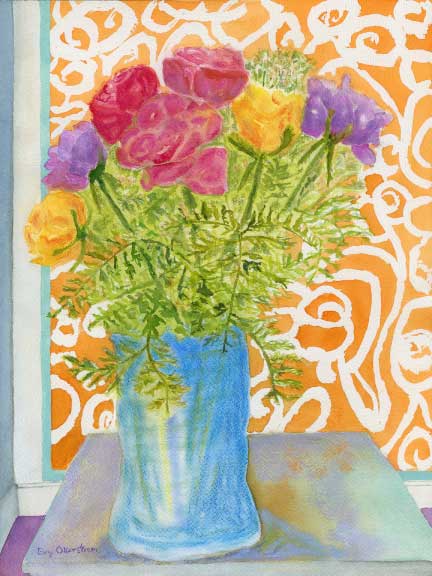 Evy-Okerstrom-Flowers-in-a-Blue-Vase-12-x-16